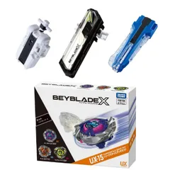 4種セット / ベイブレードX UX-15 シャークスケイルD.S + BX-28 ストリングランチャー W.Ver. + BX-42 ラバーカスタムG B.Ver. + BX-09