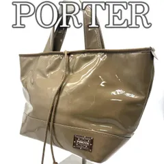 ポーター PORTER / PORTER GIRL 吉田カバン エナメル トートバッグ ハンドバッグ ベージュ パテントレザー 光沢素材  自立しやすい 軽量  シンプル上品 通勤 通学 デイリー 旅行 サブバッグ  日本製