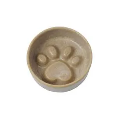 【新品・3営業日で発送】 アライブ 肉球型早食い防止フードボウル ベージュ(陶器) (-)