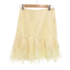 エポカ EPOCA スカート 膝丈 レース ウール 38 M ホワイト ■YHS12 レディース