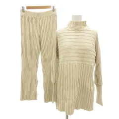 フリークスストア FREAKS STORE ニットセットアップ リブ タートルネック ハイネック チュニック イージーパンツ F アイボリー /NL ■YHS16