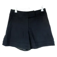 ユナイテッドアローズ UNITED ARROWS パンツ ショート ショーパン フレア ジップフライ ウール 厚手 無地 36 紺 ネイビー ボトムス