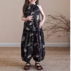 キッズ セットアップ ノースリーブ ルーズパンツ　s-1980