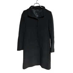  iCB アイシービー ウール カシミヤ ロング コート ブラック シンプル レディース 11【ZK43】