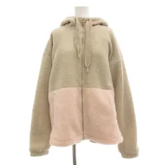 アディダス adidas フリースジャケット パーカー ジップアップ ボア S ピンク ベージュ /JS ■YHS16