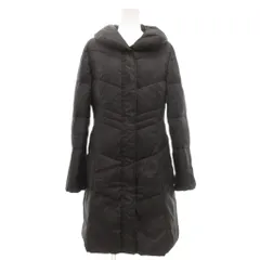 インディヴィ INDIVI 美品 ロングダウンコート スタンドカラー 36 黒 ブラック /YJ ■YHS16