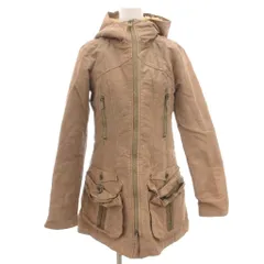 ディーゼル DIESEL ミリタリーコート フーデット ロング ジップアップ XS ボアライナー付 カーキ系 /GV ■YHS13