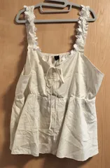 シーインカーブ　3XL　白ホワイト　花　レース　刺繍　タンクトップ　カットソー　ビスチェ　重ね着◎　大きいサイズ　プラスサイズ