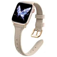 【在庫セール】[WoPail] コンパチブル Apple Watch バンド 38mm 40mm 41mm 42mm 44mm 45mm 46mm 49mm アップルウォッチ 用 柔らかい レザー 替えベルト iWatch用 薄く 細い 軽量 交換バンド Ap