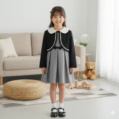 【美品】DECORA PINKY’S ラメボレロ×千鳥格子ワンピース フォーマルセット 120 卒園 入学