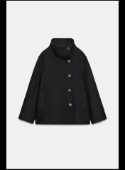 ZARA ハイネック ウール ショート コート