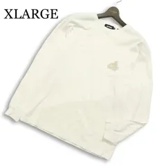 XLARGE エクストララージ 通年 ゴリラ ロゴ刺繍★ ポケット 長袖 カットソー ロンTシャツ Sz.M メンズ 白