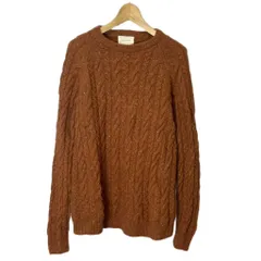アーバンリサーチ ドアーズ URBAN RESEARCH DOORS ケーブル ニット クルーネック ラグランスリーブ 40 茶 ブラウン DR97-12N018 メンズ