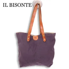 IL BISONTE イルビゾンテ イラスト♪ キャンバス ショルダー トート バッグ Sz.F　レディース