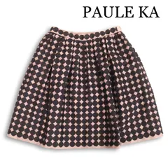 PAULE KA ポールカ 通年★ 刺繍 レース ドット フレア スカート Sz.38 レディース