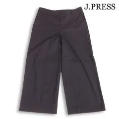 24SS★ J.PRESS ジェイプレス 洗える 撥水 防汚 コットンFITTYシャーク ワイド パンツ Sz.13 レディース 黒 大きいサイズ