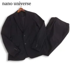 nano universe ナノユニバース 春夏★ ナイロン ストレッチ アンコン セットアップ スーツ 上下 Sz.M　メンズ 黒