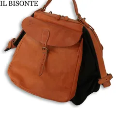 イタリア製★ IL BISONTE イルビゾンテ 通年 キャンバス × レザー♪ 3WAY キャンディ バッグ リュック Sz.F　レディース