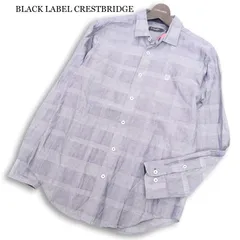 BLACK LABEL CRESTBRIDGE ブラックレーベル クレストブリッジ 春夏 リネン混★ 長袖 CBチェック シャツ Sz.M　メンズ