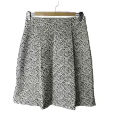 セオリー Theory ツイードミニスカート タック 膝丈 2 黒 ブラック ■GY43