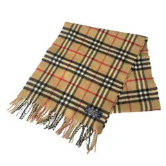 バーバリーズ Burberrys カシミヤブレンド ノバチェック マフラー ストール ウール フリンジ ベージュ レッド ブラック ■GY14