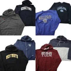 古着卸 まとめ売り チャンピオン Champion スウェット 8枚セット (メンズ M /L ) アーチロゴ バイカラー フルジップ カレッジ 中古 ND7259