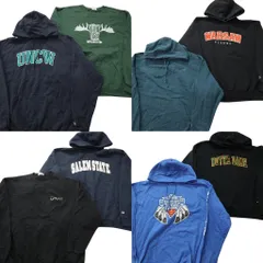 古着卸 まとめ売り チャンピオン Champion スウェット 8枚セット (メンズ XL /2XL ) 袖プリント フーディー フーディー 中古 古着 ND7256