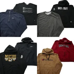 古着卸 まとめ売り チャンピオン Champion スウェット 8枚セット (メンズ XL ) ハーフジップ クルーネック フルジップ 中古 古着 ND7243