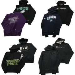 古着卸 まとめ売り チャンピオン Champion スウェット 8枚セット (メンズ S ) カレッジ ワンポイント フーディー 中古 古着 ND7264