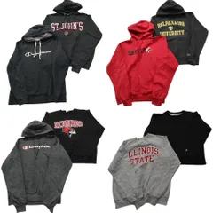 古着卸 まとめ売り チャンピオン Champion スウェット 8枚セット (メンズ M ) カレッジ 英文字プリント フーディー 中古 古着 ND7262