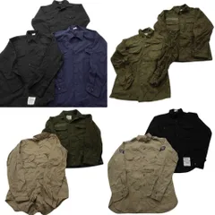 古着卸 まとめ売り 米軍実物 長袖シャツ ミリタリー 9枚セット (メンズ S /M /L /XL ) ブラック ネイビー ベージュ オリーブ 中古 ND7317