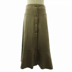 ザラ ZARA フェイクレザー フレア ロングスカート ストレッチ ベージュ M STK 0512