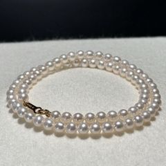 K14 ロングネックレス 8mm 85cm テリ◎ 2連 あこや真珠パール - メルカリ