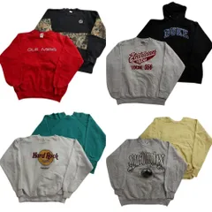 古着卸 まとめ売り USA製 スウェット 8枚セット (メンズ L ) 企業 ハードロックカフェ カレッジ風 フーディー リアルツリー柄 中古 ND7115