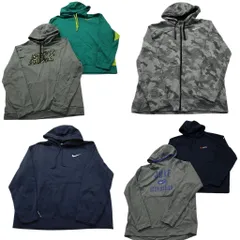 古着卸 まとめ売り ナイキ NIKE ポリエステル素材 スウェット 6枚セット (メンズ L /XL /2XL ) カレッジ風 フーディー 中古 古着 ND7309