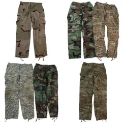 古着卸 まとめ売り 米軍実物 フィールドパンツ ミリタリー 6枚セット (メンズ L ) デザートカモ カーゴパンツ 中古 古着 ND7356