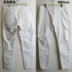 新品　ZARA　スキニーテーパードデニム　W93cm / W36 / XL　ハイストレッチ　ハイライズ　ホワイト / 白　トルコ製　ビッグサイズ　メンズ
