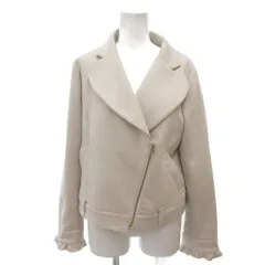 アクシーズファム axes femme タグ付き ジャケット M ベージュ 長袖 アシンメトリージップ フリル袖口 TS412X05P /HW ■GY66