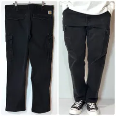 希少モデル Carhartt カーハート ダック キャンバス ペインター カーゴパンツ W36L30 ブラック BLACK 黒 103574 BLK ワークパンツ ペインターパンツリラックスフィット ゴールデンサイズ US企画 アメリカ買付 p26013452