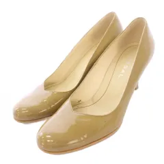 リーガル REGAL パンプス ラウンドトゥ ハイヒール Vカット エナメル 23cm カーキ /BB