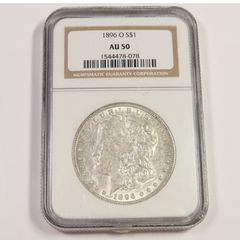 1896 O NGC AU50 - 銀製モルガンドル - 1ドルコイン