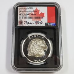 2020 NGC PF70 UCAM - カナダ - 1オンス シルバー プラウド ハクトウワシ 25ドルコイン