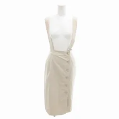 ナノユニバース nano universe 美品 スカート サスペンダー付 ロング丈 36 ベージュ /HO