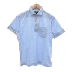 23区 オンワード樫山 タグ付き ポロシャツ 46 水色 ライトブルー 半袖 胸ポケット ロールアップ袖 /NU ■GY66
