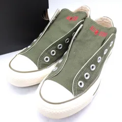 コンバース スニーカー スリッポン ローカット オールスター シューズ 靴 レディース 24サイズ くすみグリーン CONVERSE 【中古】