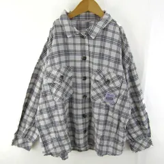 メゾピアノ 長袖シャツ コットン ジュニア ブランド トップス キッズ 女の子用 140サイズ ホワイト×うす紫×ブラック Mezzo Piano 【中古】