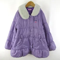 ミキハウス ブルゾン ジャケット ジャンパー 中綿 ブランド アウター キッズ 女の子用 140サイズ パープル MIKIHOUSE 【中古】