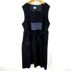 ファミリア ワンピース ノースリーブ ジャンパースカート ブランド ウール トップス キッズ 女の子用 140サイズ ネイビー Familiar 【中古】
