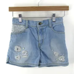 メゾピアノ デニムショートパンツ コットン ブランド ボトムス キッズ 女の子用 140サイズ ブルー Mezzo Piano 【中古】