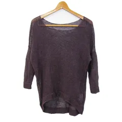 セオリーリュクス サマーニット セーター 長袖 リネン100% ブランド トップス 日本製 レディース 38サイズ パープル theory luxe 【中古】